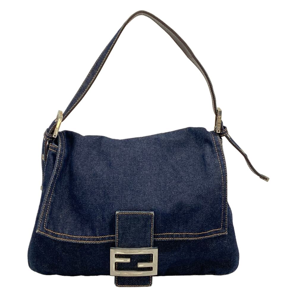 Fendi Mama Bucket Handbag 26325 Denim Leather